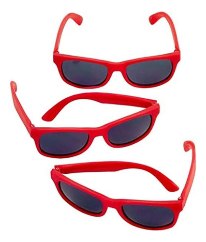 Kicko Gafas De Sol Rojas Paquete De 3 Unisex Para Uso