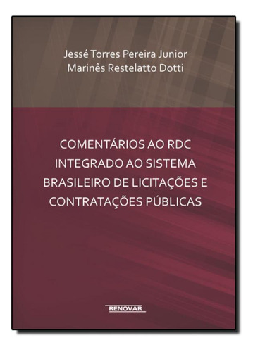 -, de Jessé Torres Pereira Junior. Editora Renovar, capa mole em português