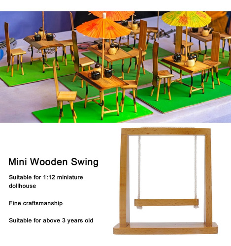 Minicolumpio De Madera Para Muebles De Casa De Muñecas, Esce