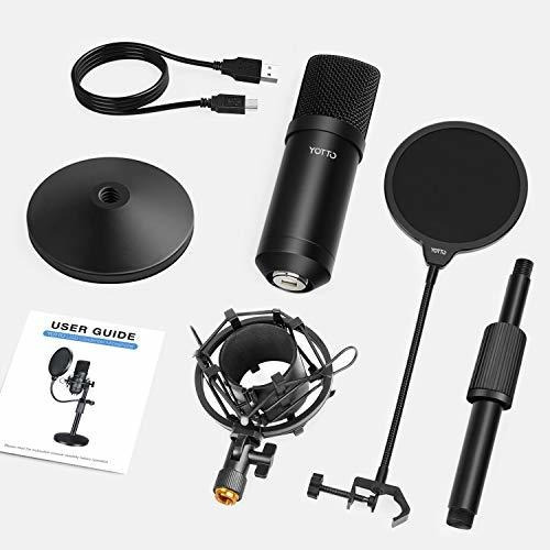 Yotto Micrófono Usb 192khz / 24bit Micrófono Condensador C