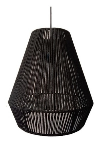 Lámpara Colgante  Techo Macrame Campana  Negra Extragrande