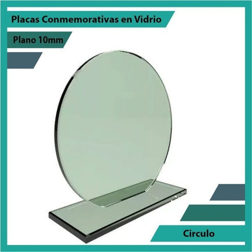 Recordatorios Trofeos En Vidrio Circulo Plano 10mm