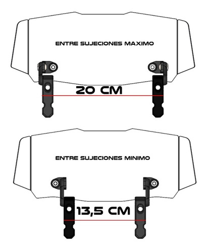 Imagen 6 de 9 de Spoiler Deflector De Parabrisa Pferd Xm Movible Moto Delta