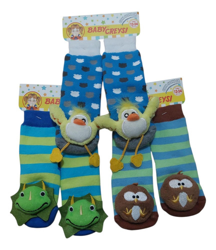 Baby Creysi Mod. 622 Calcetin Bebe Sonaja Niño 3 Pares