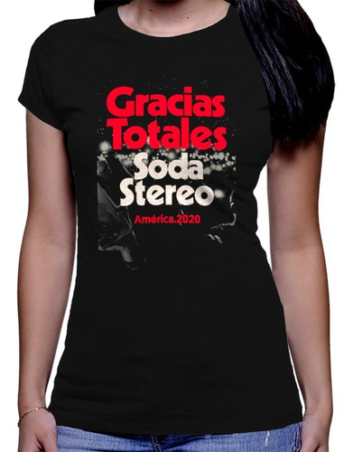 Camiseta Premium Rock Estampada Soda Stereo Gracias Totales