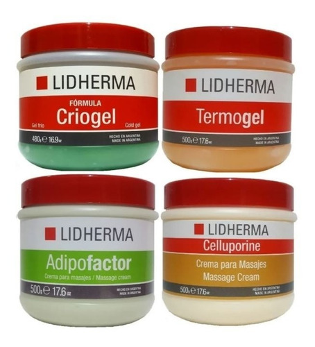 Kit Lidherma Celluporine + Adipofactor + Termogel + Criogel