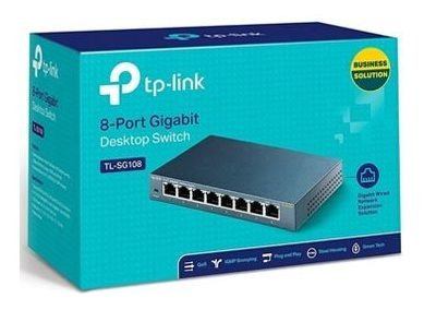Switch De Red 8 Puertos Tp-link Tl-sg108 Gigabit Acero