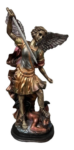 Estatua San Miguel Arcángel Bronce 49 Cm Hecha En Resina