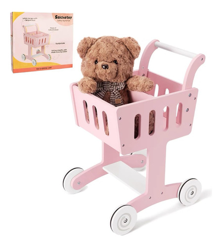 Carrito De Compras De Madera Para Niños Pequeños: Cocheci.