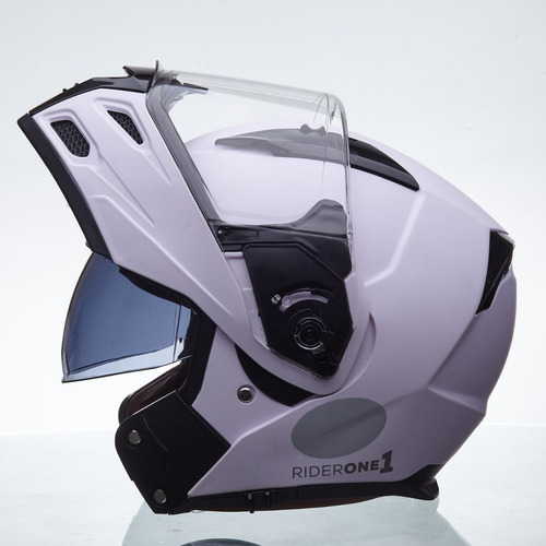 Imagem 2 de 10 de Capacete Lucca Rider One 1 Escamoteável Matt White + Nf-e