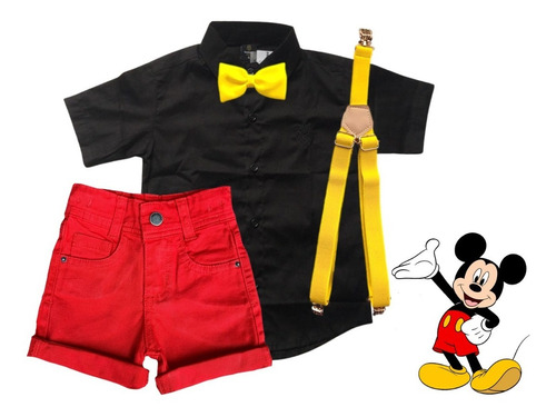 Roupa Aniversário Menino Festa Do Mickey Sem Sapato Algodão