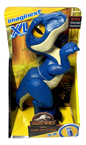 Brinquedo Boneco Articulado Imaginext Dinossauro Raptor - Azul - Jurassic World - Fisher Price