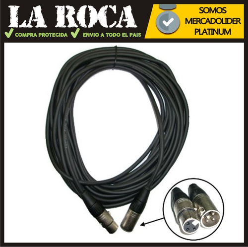 Imagen 4 de 10 de Cable Xlr Dmx Canon Para Microfono Canon 6 Metros La Roca