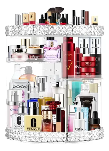 Organizador de maquiagem giratório 360, organizador de cosméticos
