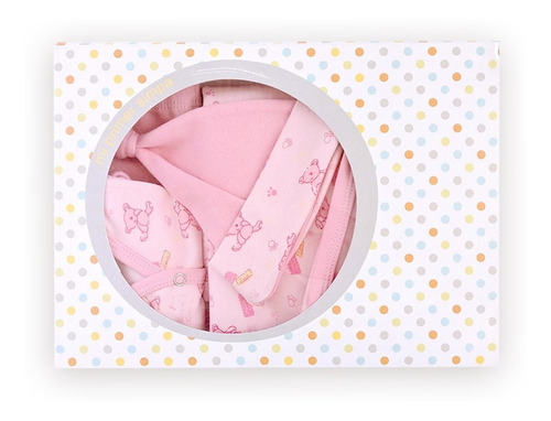 Imagen 2 de 2 de Ajuar Para Bebé Algodón Bata Pantalón Gorro Babita Y Manta
