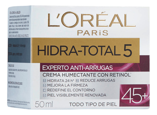 Loreal Hidra Total 5 Con Retinol 45+ Dia 50 Ml
