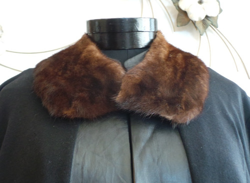Cuello Piel De Vison Cafe Para Poner En Chaqueta O Chaleca (Usado)