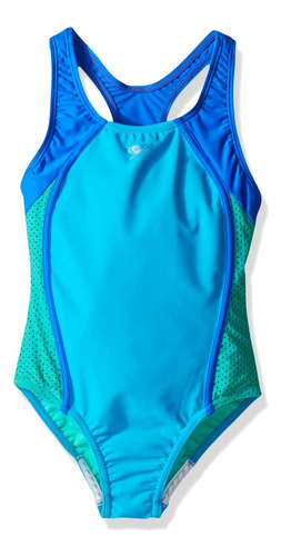 Speedo Girls Traje De Baño De Una Pieza Mesh Splice Strap