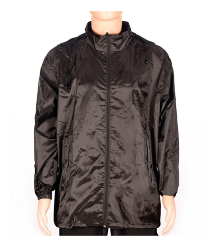 Campera Impermeable Lluvia Negra - Mundo Trabajo