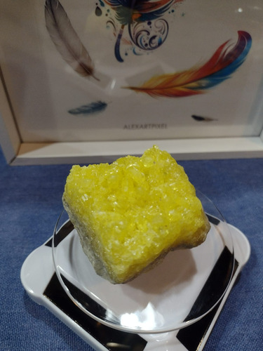 Drusa De Azufre, Poderosa Piedra De Protección 120 Grs 7cm