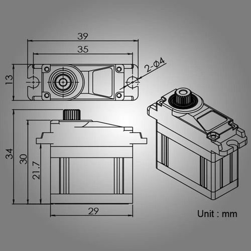 Bluebird Mini Servo Digital Bms-390v Alum Corelles 1/16 1/18