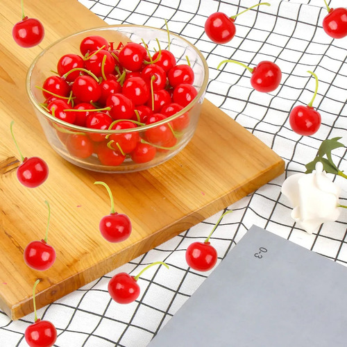 Hi, 50 Cerezas Artificiales Simulación De Cerezas Falsas