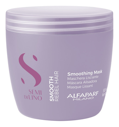 Máscara Alfaparf Smooth Rebel Hair Semi Di Lino Vegan X500ml