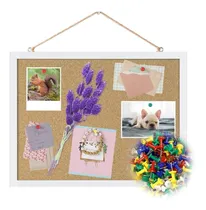 Comprar Pizarra De Corcho 30x40 Cm Con Borde De Madera Y 50 Chinches