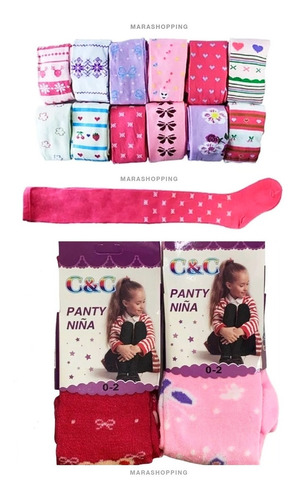 Pack 6 Panty Medias Algodón  Niñas Diseños Invierno ¡oferta!