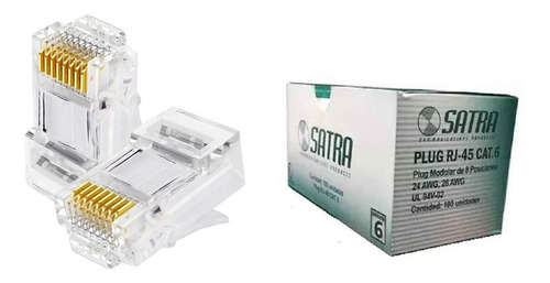 10 Conector Rj45 Cat6 Satra Internet Soporta Hasta 10gbps