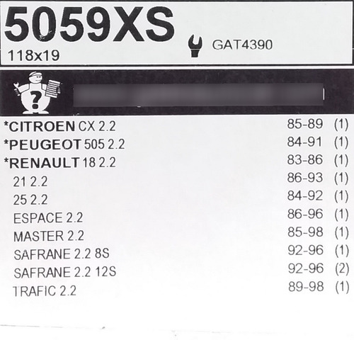Correa Tiempo Renault 21 2.2 88-94 Dien Red 118d Gates 94258