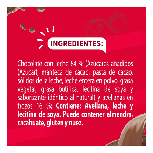 Larín Chocolate Nestle Con Avellanas 10 Pzas De 24g
