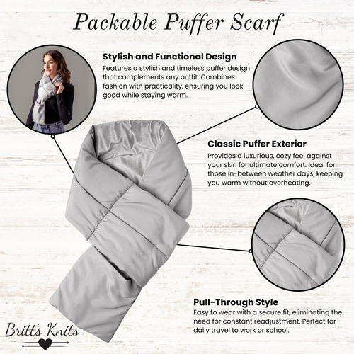 Bufanda Puffer Britt S Knits Para Mujer Invierno Estilosa Color Diseño De La Tela Talle
