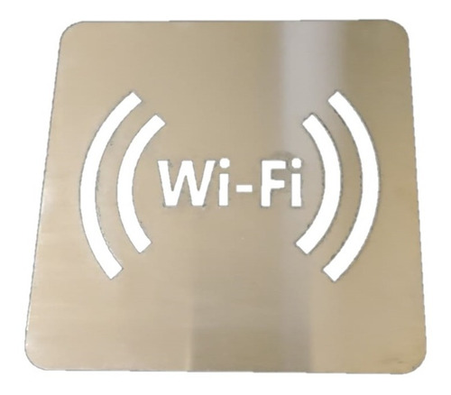Imagen 1 de 5 de Señal Wi-fi De 120x120 Mm Cartel Acero Inoxidable