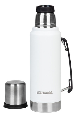 Termo Waterdog Ombu Litro Con Manija Tapon Cebador Blanco