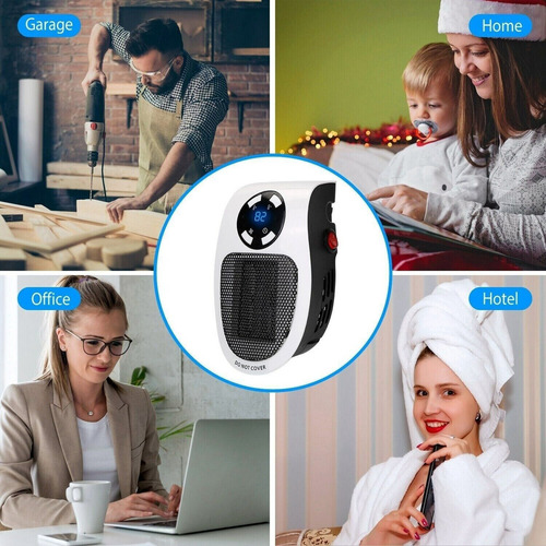 Calefactor Estufa Portátil De Pared Con Control Remoto Timer