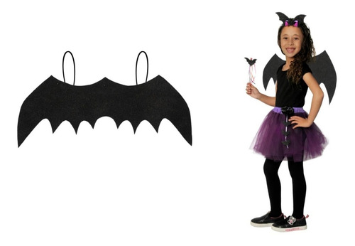 Asa De Morcego Adulto Vampira Para Fantasia De Halloween 