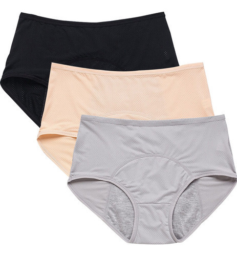 Calzones Menstrual Talla Grande Bragas De Cintura Alta 3pcs