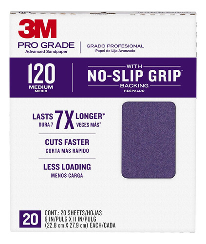 3m 26120cp-p-g Papel De Lija De Grado Profesional De 9 X 11 