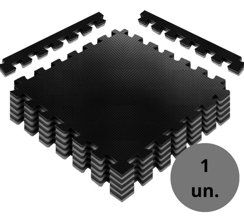 Tapete Tatame 1x1 20mm Bicolor- Preto E Cinza