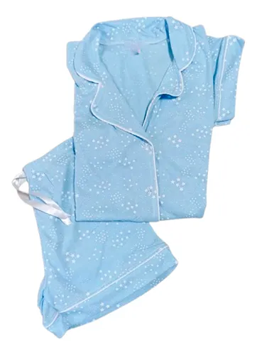 Pijama Para Mujer Short Camisa De Botones