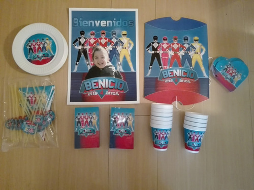 Pack Cotillón Personalizado Infantil 30 Power Rangers