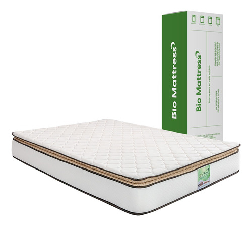 Colchon Matrimonial Bio Cotton Memory Foam Bio Mattress Color Blanco