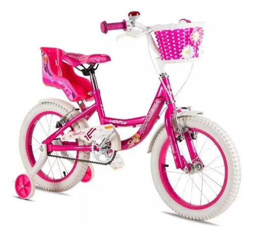 Bicicleta De Nena Rodado 16 Top Mega Vickfly C/rueditas