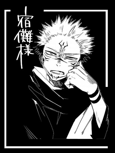 Poleron Polo Ryomen Sukuna Black Jujutsu Kaisen Para Mujer