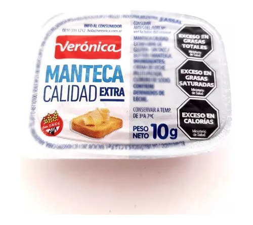 Manteca Individual Veronica Caja X 144 Envio Solo Para Caba