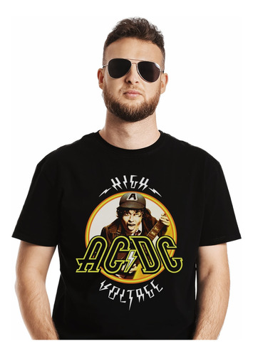 Polera Acdc High Voltage Angus Face Rock Abominatron