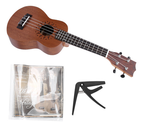 Instrumento Musical: Sapele, Ukelele De 21 Pulgadas, 4 Cuerd