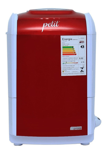Máquina de lavar semi-automática Praxis Petit inverter vermelha 1.2kg 127 V