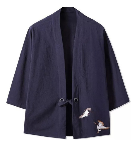 Hombres Japonés Kimono Bordado Yukata